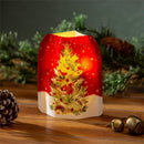 Winter Grove LED Table Decor PVC Vase with Floating Flickering Candle, 6.5"H