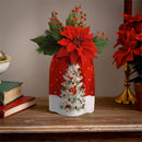 Winter Grove LED Table Decor PVC Vase with Floating Flickering Candle, 6.5"H