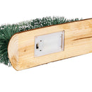 Shades of Emerald LED Table Decor Plastic and Wood Ombre Bottle Brush Trees on Log, 9"L