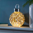 Season to Sparkle LED Table Decor Ornament Shaped Rotating Glass, 12.25"H