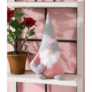 Valentine's Day Table Decor Fabric Pink and Grey Gnome with Heart, 13"
