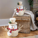 Heartfelt Cheer Table Décor Fabric and Natural Fiber Snowman, Set of 2
