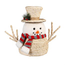 Heartfelt Cheer Table Décor Fabric and Natural Fiber Snowman, Set of 2