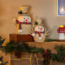 Heartfelt Cheer Table Décor Fabric and Natural Fiber Snowman, Set of 2