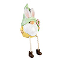 Polyresin Gnome with Bunny Ears and Dangling Legs Table Decor, 2 Asst