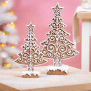 Sugar & Stripes Bright Table Décor Resin Gingerbread Tree, Set of 2