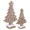 Sugar & Stripes Bright Table Décor Resin Gingerbread Tree, Set of 2