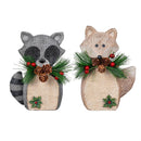 Winter Grove Table Décor Resin Animal with Artificial, 7"H, Asst of 2