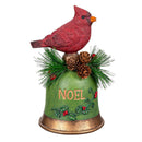 Snowbirds Table Décor Resin Cardinal on Bell, 7"H, Asst of 2