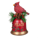 Snowbirds Table Décor Resin Cardinal on Bell, 7"H, Asst of 2