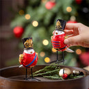 Twas The Night Table Décor Resin Nutcracker Bird with Metal Feet, 5.5"H, Asst of 2