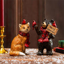 Winter Grove Table Décor Resin Animal with Scarf, 7.5"H, Asst of 2