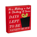 Joyful Traditions Table Décor Naughty or Nice Christmas Countdown Wood Table Sign, 8"
