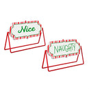 Baking Spirits Bright Table Décor Naughty or Nice Reversible Wood and Metal Table Sign, 11.5"L