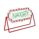 Baking Spirits Bright Table Décor Naughty or Nice Reversible Wood and Metal Table Sign, 11.5"L
