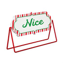 Baking Spirits Bright Table Décor Naughty or Nice Reversible Wood and Metal Table Sign, 11.5"L