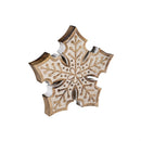 VivaStyle Table Decor, Wood Decor, Carved Snowflake, Set of 2