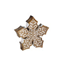 VivaStyle Table Decor, Wood Decor, Carved Snowflake, Set of 2