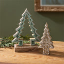 Shades of Emerald Table Décor Nested Tree with Beading Wood, 8"H