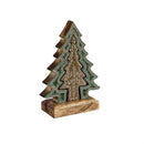 Shades of Emerald Table Décor Nested Tree with Beading Wood, 8"H