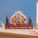 Sugar & Stripes Bright Table Décor Gingerbread House Christmas Countdown Wood, 13"L