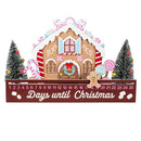 Sugar & Stripes Bright Table Décor Gingerbread House Christmas Countdown Wood, 13"L