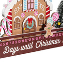 Sugar & Stripes Bright Table Décor Gingerbread House Christmas Countdown Wood, 13"L