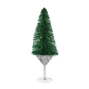 Christmas Vacation Table Décor Bottle Brush Tree in Martini Glass, Asst, 10"H