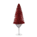 Christmas Vacation Table Décor Bottle Brush Tree in Martini Glass, Asst, 10"H