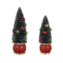 Joyful Traditions Table Décor Tree in Drum Bottle Brush Set