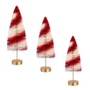 Sugar & Stripes Bright Table Décor Candy Striped Bottle Brush Tree Set