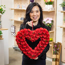 Valentine's Day Wreath Wood Curl Heart, 16"H