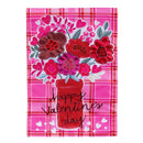 Valentine's Day Plaid Applique Garden Flag
