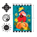 Portly Pumpkin Birds Applique Flag House