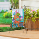 Succulent In Strawberry Pot Applique Garden Flag