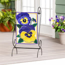 Vibrant Pansies Applique Garden Flag