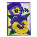 Vibrant Pansies Applique Garden Flag