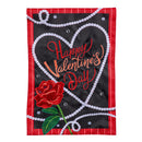 Valentine's Day Pearls Applique Garden Flag