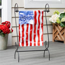 Red White and Bows Applique Garden Flag