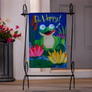 Winky Blinky Be Hoppy Applique Lighted Garden Flag