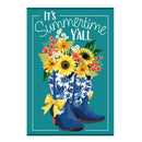 Chinoiserie Cowboy Boots & Bows Applique Garden Flag