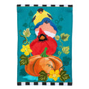 Portly Pumpkin Birds Applique Flag Garden