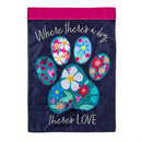 Pet Central Floral Paw Print Applique Flag House
