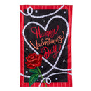 Valentine's Day Pearls Applique House Flag