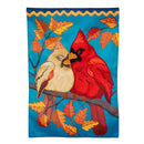 Cuddling Cardinals Applique Flag Garden