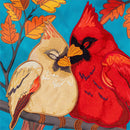 Cuddling Cardinals Applique Flag Garden