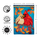 Cuddling Cardinals Applique Flag Garden