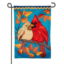 Cuddling Cardinals Applique Flag Garden