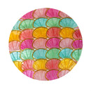 Tropical Oasis Birdbath, Bright Shell Glass Birdbath, 18"