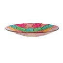 Tropical Oasis Birdbath, Bright Shell Glass Birdbath, 18"